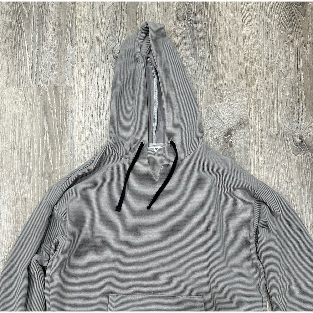 Peloton Men's Gray Grey Hoodie Hooded Sweatshirt Ribbed Performance Medium M - Picture 9 of 11